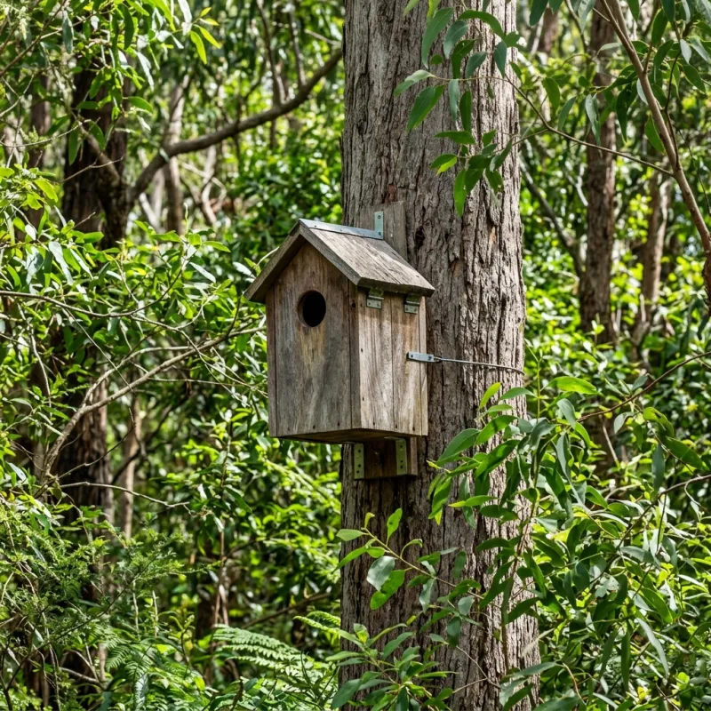 Animal nesting box installed as a humane alternative to a Don Valley roof cavity